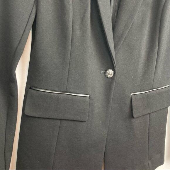 WHBM Leather Trim Ponte Blazer Jacket - Picture 6 of 16